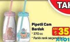 Pipetli Cam Bardak 370 cc - A101'de 35,00 TL