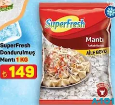 Superfresh Dondurulmuş Mantı 1 Kg - A101'de 149,00 TL