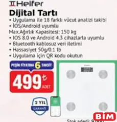 Heifer Dijital Tartı Heifer Dijital Tartı - BİM'de 499,00 TL