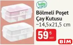 Hobby Life Bölmeli Poşet Çay Kutusu 14,5x21,5 cm Hobby Life Bölmeli Poşet Çay Kutusu 14,5x21,5 cm - BİM'de 59,00 TL