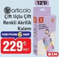 Articolo Çift Uçlu Çift Renkli Akrilik Kalem Articolo Çift Uçlu Çift Renkli Akrilik Kalem - BİM'de 229,00 TL