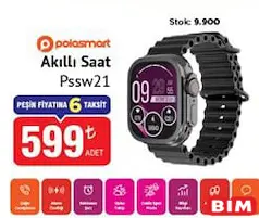 PoloSmart PSSW21 Akıllı Saat PoloSmart PSSW21 Akıllı Saat - BİM'de 599,00 TL