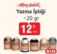 Altın Başak Yazma İpliği 20 gr Altın Başak Yazma İpliği 20 gr - BİM'de 12,00 TL