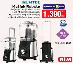 Kumtel Mutfak Robotu Kumtel Mutfak Robotu - BİM'de 1.390,00 TL