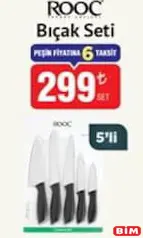 Rooc Bıçak Seti 5'li Rooc Bıçak Seti 5'li - BİM'de 299,00 TL
