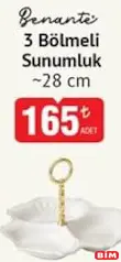 Benante 3 Bölmeli Sunumluk 28 cm Benante 3 Bölmeli Sunumluk 28 cm - BİM'de 165,00 TL