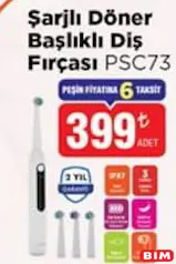 Polosmart PSC73 Şarjlı Döner Başlıklı Diş Fırçası Polosmart PSC73 Şarjlı Döner Başlıklı Diş Fırçası - BİM'de 399,00 TL