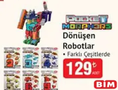 Pocket Morphers Dönüşen Robotlar Oyuncak Pocket Morphers Dönüşen Robotlar Oyuncak - BİM'de 129,00 TL