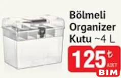 Bölmeli Organizer Kutu 4 l Bölmeli Organizer Kutu 4 l - BİM'de 125,00 TL