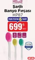 House Pratik HP87 Şarjlı Banyo Fırçası House Pratik HP87 Şarjlı Banyo Fırçası - BİM'de 699,00 TL