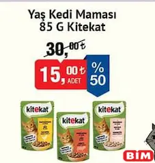 Kitekat Yaş Kedi Maması 85 g - BİM'de 15,00 TL