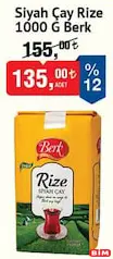Berk Siyah Çay Rize 1 kg - BİM'de 135,00 TL