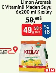 Kızılay Limon Aromalı C Vitaminli Maden Suyu 6x200 ml - BİM'de 49,50 TL