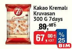 7Days Kakao Kremalı Kruvasan 300 g - BİM'de 67,00 TL