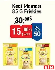 Friskies Kedi Maması 85 g - BİM'de 15,00 TL