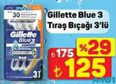 Gillette Blue 3 Tıraş Bıçağı 3'lü - A101'de 125,00 TL