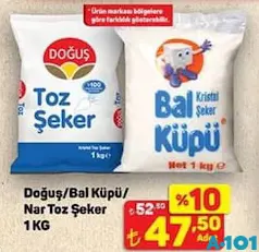 Doğuş/Bal Küpü/Nar Toz Şeker 1 kg - A101'de 47,50 TL