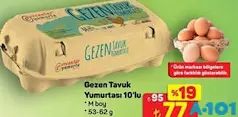 Gezen Tavuk Yumurtası 10'lu M Boy 53-62 g - A101'de 77,00 TL