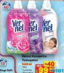 Vernel Konsantre Yumuşatıcı 1440 ml - A101'de 99,90 TL