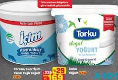 Yörsan/Eker/İçim/Torku Yarım Yağlı Yoğurt 5 kg - A101'de 169,00 TL