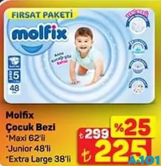Molfix Çocuk Bebek Bezi - A101'de 225,00 TL