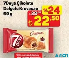 7Days Çikolatalı Dolgulu Kruvasan 60 g - A101'de 22,50 TL