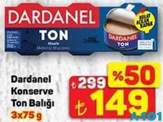 Dardanel Konserve Ton Balığı 3x75 g Dardanel Konserve Ton Balığı 3x75 g - A101'de 149,00 TL