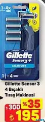 Gillette Sensor3+ 4 Bıçaklı Tıraş Makinesi Gillette Sensor3+ 4 Bıçaklı Tıraş Makinesi - A101'de 195,00 TL