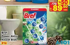 Bref Power Aktiv Klozet Blok 3'lü Bref Power Aktiv Klozet Blok 3'lü - A101'de 89,50 TL