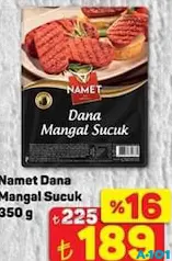 Namet Dana Mangal Sucuk 350 g Namet Dana Mangal Sucuk 350 g - A101'de 189,00 TL