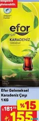Efor Geleneksel Karadeniz Çayı Siyah Çay 1 kg Efor Geleneksel Karadeniz Çayı Siyah Çay 1 kg - A101'de 155,00 TL