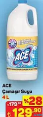 Ace Çamaşır Suyu 4 L Ace Çamaşır Suyu 4 L - A101'de 129,90 TL