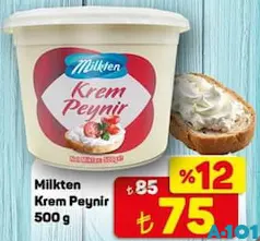 Milkten Krem Peynir 500 g Milkten Krem Peynir 500 g - A101'de 75,00 TL