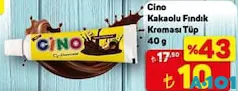 Cino Kakaolu Fındık Kreması Tüp 40 G Cino Kakaolu Fındık Kreması Tüp 40 G - A101'de 10,00 TL