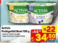 Activia Probiyotikli Bowl 150 g Activia Probiyotikli Bowl 150 g - A101'de 34,50 TL