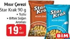 Star Krak Mısır Çerezi Çeşitleri 90 g Star Krak Mısır Çerezi Çeşitleri 90 g - BİM'de 19,00 TL