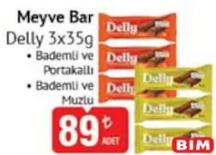 Delly Meyve Bar 3x35 g Delly Meyve Bar 3x35 g - BİM'de 89,00 TL