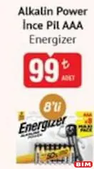 Energizer Alkalin Power İnce Pil AAA 8'li Energizer Alkalin Power İnce Pil AAA 8'li - BİM'de 99,00 TL