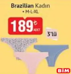 Dagi Brazilian Kadın 3'lü Dagi Brazilian Kadın 3'lü - BİM'de 189,00 TL