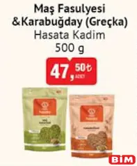 Hasata Kadim Maş Fasulyesi/Karabuğday (Greçka) 500 g Hasata Kadim Maş Fasulyesi/Karabuğday (Greçka) 500 g - BİM'de 47,50 TL