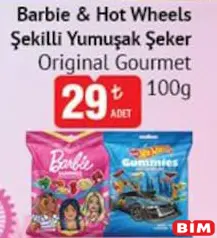 Orginal Gourmet Barbie & Hot Wheels Şekilli Yumuşak Şeker 100 g Orginal Gourmet Barbie & Hot Wheels Şekilli Yumuşak Şeker 100 g - BİM'de 29,00 TL