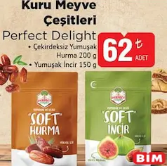 Perfect Delights Kuru Meyve Çeşitleri 200 gr Perfect Delights Kuru Meyve Çeşitleri 200 gr - BİM'de 62,00 TL