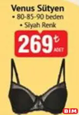 Dagi Venus Sütyen Siyah Dagi Venus Sütyen Siyah - BİM'de 269,00 TL