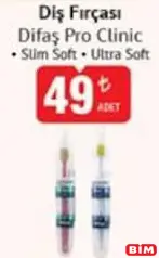 Difaş Proclinic Slim Soft Diş Fırçası Difaş Proclinic Slim Soft Diş Fırçası - BİM'de 49,00 TL