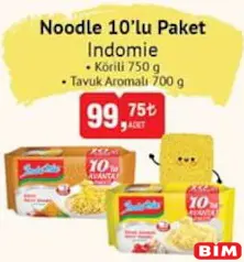 Indomie Noodle 10'lu Paket Çeşitleri Indomie Noodle 10'lu Paket Çeşitleri - BİM'de 99,75 TL