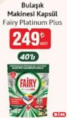 Fairy Platinum Plus Bulaşık Makinesi Tableti 40'lı Fairy Platinum Plus Bulaşık Makinesi Tableti 40'lı - BİM'de 249,00 TL