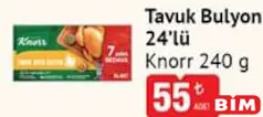 Knorr Tavuk Bulyon 24'lü 240 g Knorr Tavuk Bulyon 24'lü 240 g - BİM'de 55,00 TL