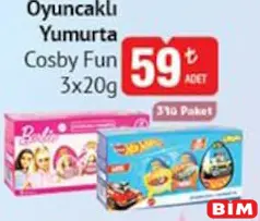 Cosby Fun Oyuncaklı Yumurta 3x20 g Cosby Fun Oyuncaklı Yumurta 3x20 g - BİM'de 59,00 TL