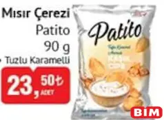 Patito Mısır Çerezi 90 g Patito Mısır Çerezi 90 g - BİM'de 23,50 TL