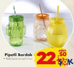 Pipetli Bardak aktüel ürünü Pipetli Bardak - ŞOK'da 22,50 TL